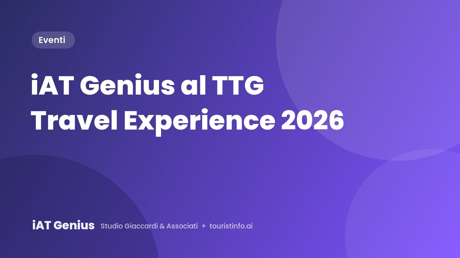 iAT Genius al TTG Travel Experience 2026