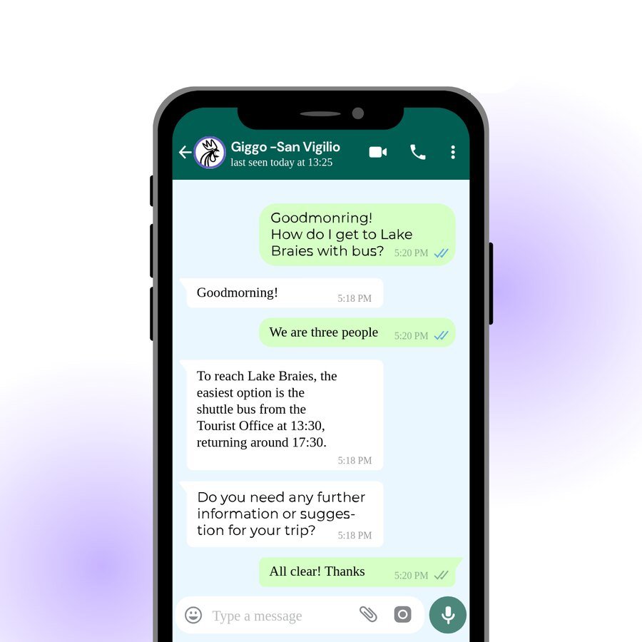 Conversazione con l'assistente su WhatsApp